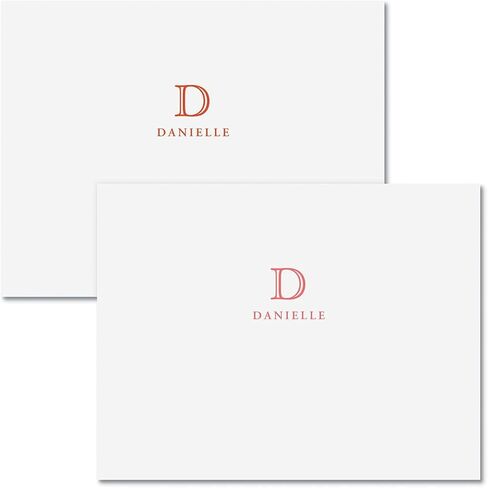 Juliet Initial Personalized Note Card Set - 24 Cards with White Envelopes, 4¼ x 5½ Inch Size, Blank Inside, Add a Name and Initial, For Thank You Notes, or Graduation Gifts in Saudi Arabia