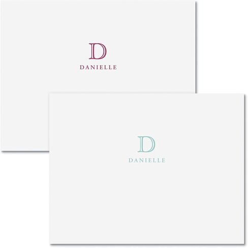 Juliet Initial Personalized Note Card Set - 24 Cards with White Envelopes, 4¼ x 5½ Inch Size, Blank Inside, Add a Name and Initial, For Thank You Notes, or Graduation Gifts in Saudi Arabia
