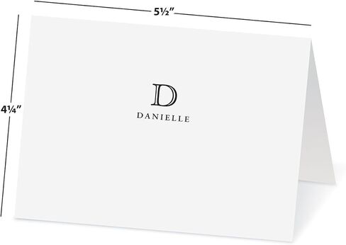 Juliet Initial Personalized Note Card Set - 24 Cards with White Envelopes, 4¼ x 5½ Inch Size, Blank Inside, Add a Name and Initial, For Thank You Notes, or Graduation Gifts in Saudi Arabia