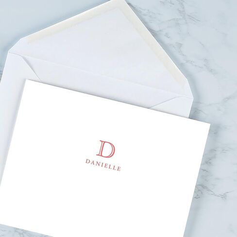 Juliet Initial Personalized Note Card Set - 24 Cards with White Envelopes, 4¼ x 5½ Inch Size, Blank Inside, Add a Name and Initial, For Thank You Notes, or Graduation Gifts in Saudi Arabia