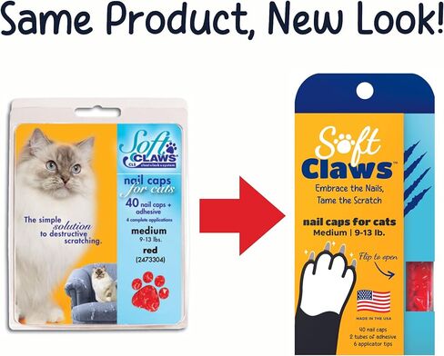 Soft Claws Cat Divel Caps للقطط المتوسطة - (40 قبعات ، هالوين - Orange & Black) - المطورة البيطري | يحمي الأثاث والجلد-أغطية مخلب قطة ناعمة مضادة للخلع طويلة الأمد in Kuwait
