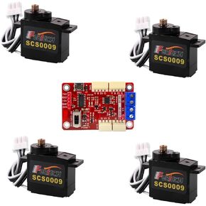 SCS0009 Serial Bus Servo Kit SCS0009 2.3kg Micro Servo Metal Gear W/300 ° Encoder TTL/RS485 لـ Robot Arm ، RC Helicopter ، Arduino ، Steam (4 Servos+1Signal Conversion Board) in Kuwait