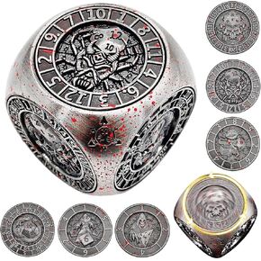 Metal Cube Spinner DND Dice ، Polyhedral Coll -Play 7 في 1 D&D Mystery Dice للأبراج المحصنة وهدايا ألعاب Dragons ، ومكتبي تملقات ARC CORNERS 6 Side Tabletop RPG Accessories لـ DM & Player （YHAG in Kuwait