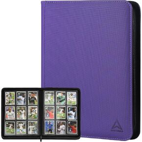 9 Pocket Card Binder - 540 Capacity with Zip Closure Premium, Double-Sided,Sturdy & Sleek PU Leather Protector for MTG, TCG, Sport & Collectible Cards (Black) in Saudi Arabia