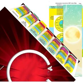 Index Tabs for 2020 National Electrical Code Colored, 120 Printed Laminated Waterproof Tabs, (Book Not Included) with Wire Chart and Formula Guide, & 2 Ohm's Law Stickers, Alignment Guide in Kuwait