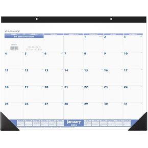 AT-A-GLANCE® 2026 تقويم لوحة المكتب الشهري ، الأزرق والرمادي ، قياسي ، 21 3/4 "× 17" in Kuwait
