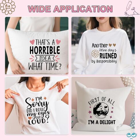 الحديد الساخرة على عمليات نقل Tshirts - 20pcs نقل DTF جاهزة للضغط ، ونقلت مضحكة الحديد على شارات ، عبارات الفكاهة ملصقات نقل الحرارة لأكياس الملابس قبعة DIY الحرف اليدوية in Kuwait