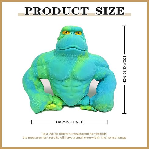 Stretchy Squishy Monkey Squeeze Toy Funny Gorilla Squishy Toy Stress Relief and Sensory Decompression Toy for Kids/Adults,Green in Kuwait