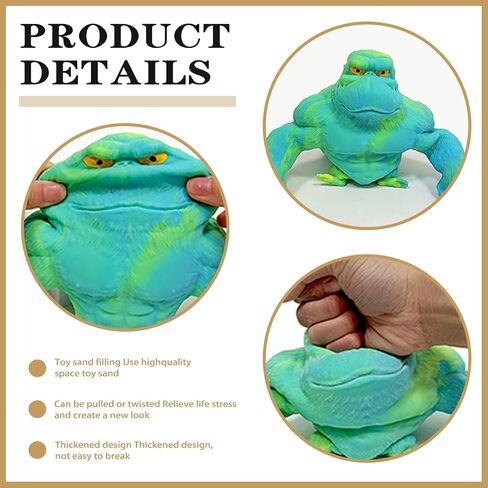 Stretchy Squishy Monkey Squeeze Toy Funny Gorilla Squishy Toy Stress Relief and Sensory Decompression Toy for Kids/Adults,Green in Kuwait