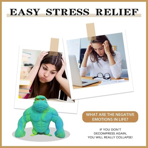 Stretchy Squishy Monkey Squeeze Toy Funny Gorilla Squishy Toy Stress Relief and Sensory Decompression Toy for Kids/Adults,Green in Kuwait