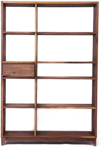 Bookcase Shelf Home Retro Bookshelf with Drawers Bedroom Rack Office Partition Decorative Rack Living Room Storage Bookcase Bookshelf with Storage(B) in Saudi Arabia