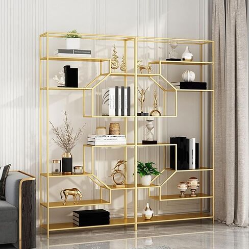 Bookcase Shelf Home Wrought Iron Living Room Shelf Office Partition Creative Multi-Layer Bookcase Modern Simple Wall Bookshelf Bookshelf with Storage(A,120 * 30 * 180cm) in Kuwait