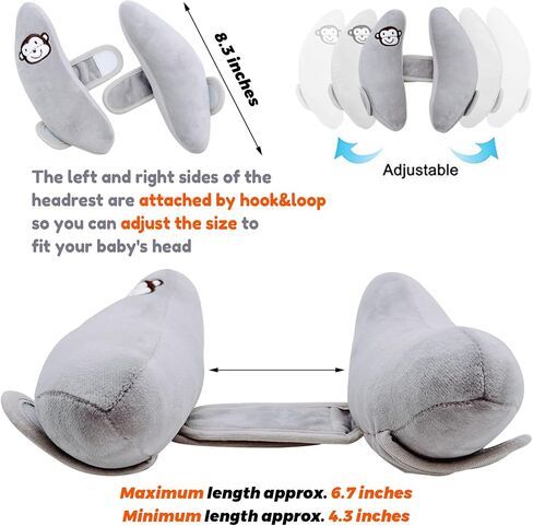 Zdbdbd Adjustable Baby Travel Pillow Cushion for Car Seat,Baby Head Neck Support,Headrest for Stroller,Baby Neck Pillows for Pushchair, U-Shape Head Support Pillow for Infants,Grey in Saudi Arabia