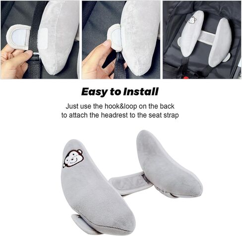 Zdbdbd Adjustable Baby Travel Pillow Cushion for Car Seat,Baby Head Neck Support,Headrest for Stroller,Baby Neck Pillows for Pushchair, U-Shape Head Support Pillow for Infants,Grey in Saudi Arabia