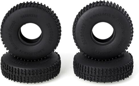 LCX Racing 1/8th RC Crawler Car Butyl Rubber 1.0 Beadlock Wheel Tyre W/Foam Tyre for Trx4M AXAL AX24 XC-1 SCX24 ، ترقيات أجزاء ملحقات ، 2pcs (64x20mm) in Saudi Arabia