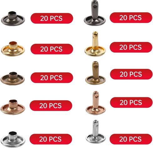 100 مجموعة من المسامير الجلدية 10x10mm Metal Cap Snaps مع أدوات إعداد 3pcs للحرف الجلدية ، DIY ، الإصلاح ، الملابس ، الأكياس ، الأحزمة ، الديكور ، ألوان متعددة in Kuwait