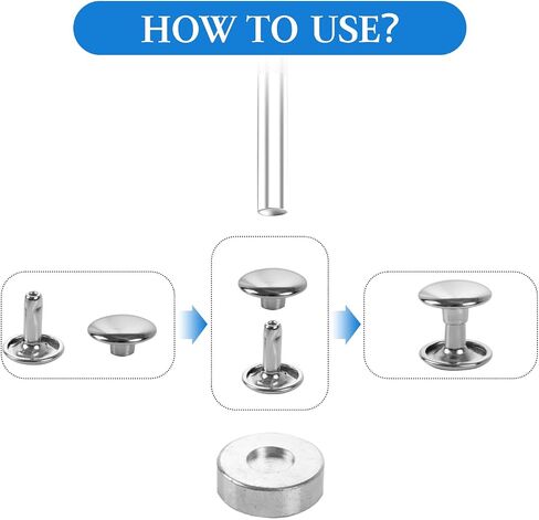 100 مجموعة من المسامير الجلدية 10x10mm Metal Cap Snaps مع أدوات إعداد 3pcs للحرف الجلدية ، DIY ، الإصلاح ، الملابس ، الأكياس ، الأحزمة ، الديكور ، ألوان متعددة in Kuwait