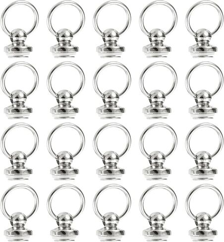 uxcell 24Pcs Screw Round Head Rivet, 7mm Pull Ring Rivet Fasteners, Screw Rivet Studs for DIY Leather Craft Belts Purse Handbags (Silver) in Saudi Arabia