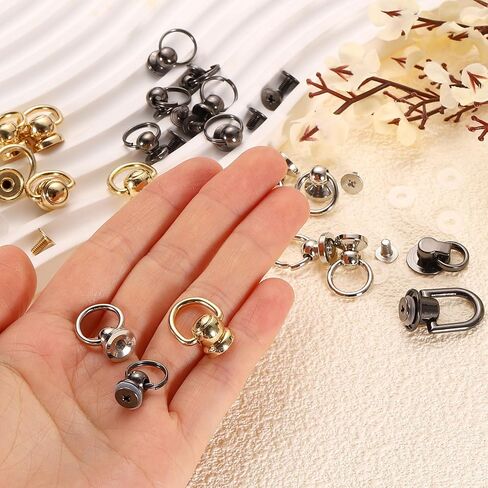 uxcell 24Pcs Screw Round Head Rivet, 7mm Pull Ring Rivet Fasteners, Screw Rivet Studs for DIY Leather Craft Belts Purse Handbags (Silver) in Saudi Arabia