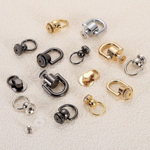 uxcell 24Pcs Screw Round Head Rivet, 7mm Pull Ring Rivet Fasteners, Screw Rivet Studs for DIY Leather Craft Belts Purse Handbags (Silver) in Saudi Arabia