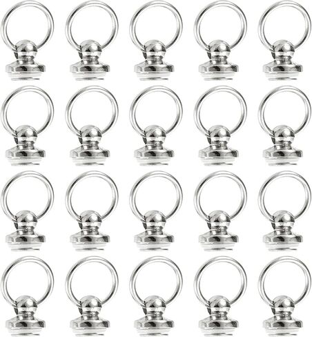 uxcell 24Pcs Screw Round Head Rivet, 7mm Pull Ring Rivet Fasteners, Screw Rivet Studs for DIY Leather Craft Belts Purse Handbags (Silver) in Saudi Arabia