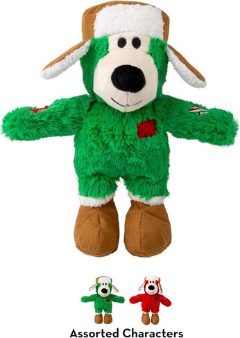 KONG Christmas Holiday Wild Knots Bear Dog Toy – Durable Rope Skeleton, Squeaker for Long-Lasting Play, Less Stuffing for Less Mess, Assorted Colors (1 Pack, Medium/Large) in Saudi Arabia