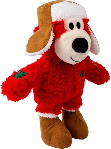 KONG Christmas Holiday Wild Knots Bear Dog Toy – Durable Rope Skeleton, Squeaker for Long-Lasting Play, Less Stuffing for Less Mess, Assorted Colors (1 Pack, Medium/Large) in Saudi Arabia