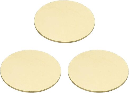 patikil 3 pcs لوحة نحاسية مستديرة ، 60 مم من النحاس الدائري الدائرة المعدنية الدائرة الفارغة ل DIY الحرف الإصلاح ليزر النقش الفراغات ختم ختم العلامات ، سميكة 1.0 مم ، نغمة ذهبية in Saudi Arabia