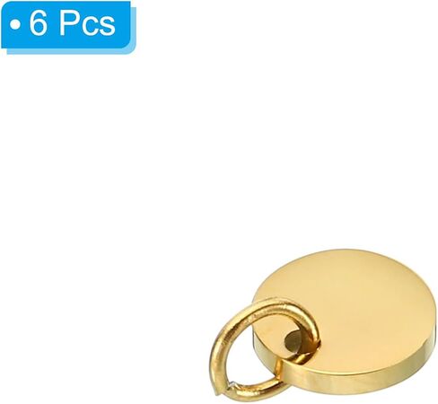 القرص الصلب باتيكيل 12 مم ، 6pcs الفولاذ المقاوم للصدأ ختم الفراغات علامات الدائرة المعدنية الدائري لوحة DIY لتصنيع محفور بالليزر صنع المجوهرات ، نغمة الذهب in Saudi Arabia