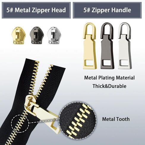 طقم إصلاح Zipper Vicheria (45 جهازًا) ، سحابات عالمية #5 للخياطة ، مجموعة الإصلاح البديلة للسترات للسترات ، معطف ، التمهيد ، حقيبة الظهر ، محفظة in Kuwait