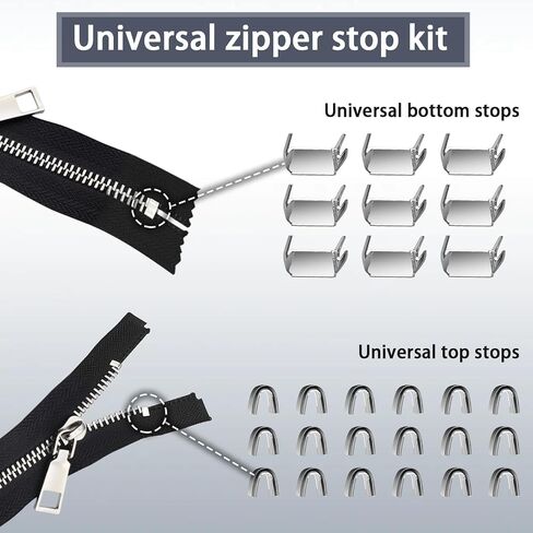 طقم إصلاح Zipper Vicheria (45 جهازًا) ، سحابات عالمية #5 للخياطة ، مجموعة الإصلاح البديلة للسترات للسترات ، معطف ، التمهيد ، حقيبة الظهر ، محفظة in Kuwait