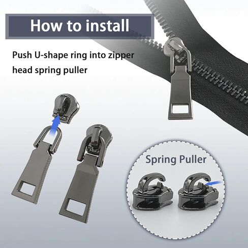 طقم إصلاح Zipper Vicheria (45 جهازًا) ، سحابات عالمية #5 للخياطة ، مجموعة الإصلاح البديلة للسترات للسترات ، معطف ، التمهيد ، حقيبة الظهر ، محفظة in Kuwait