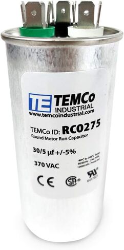 TEMCo 30+5 uf/MFD 370 VAC volts Round Run Capacitor 50/60 Hz AC Electric - Lot -1 in Saudi Arabia