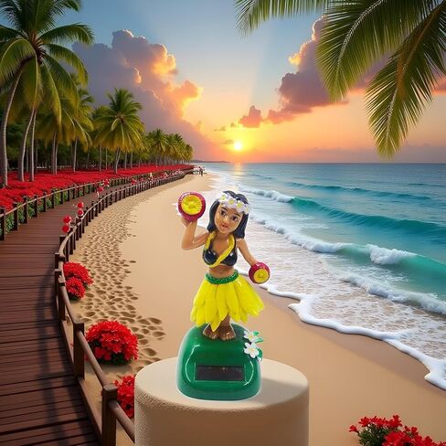 Solar Powered Hula Girl Dancing Figures Decoration Swinging Hawaiian Girl Doll Car Dashboard Ornaments for Car Interior Home Party Decor Learning Education in Saudi Arabia