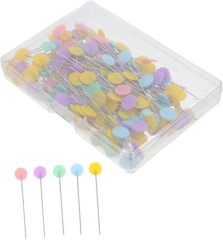 200pcs دبابيس أزهار الأنيقة دبابيس خياطة مستقيمة رؤوس الزهور لخطية النسيج ومشاريع الحرف اليدوية in Saudi Arabia