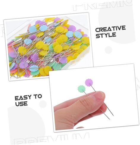 200pcs دبابيس أزهار الأنيقة دبابيس خياطة مستقيمة رؤوس الزهور لخطية النسيج ومشاريع الحرف اليدوية in Saudi Arabia