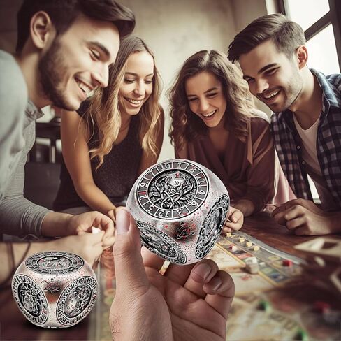 Metal Cube Spinner DND Dice ، Polyhedral Coll -Play 7 في 1 D&D Mystery Dice للأبراج المحصنة وهدايا ألعاب Dragons ، ومكتبي تملقات ARC CORNERS 6 Side Tabletop RPG Accessories لـ DM & Player （YHAG in Kuwait
