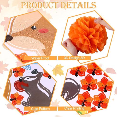 زخارف لوحة نشرة الخريف للفصل الدراسي Fall 3D Tree with Paper Pom Poms Maple Leaf Autumn Autumn Autumn For Thansgiving School Chalkboard Party Home Wall Decor in Kuwait