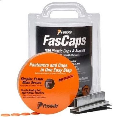 Paslode 650592 FasCaps 18 Gauge Plastic Caps and Staples, 1680 Count in Saudi Arabia