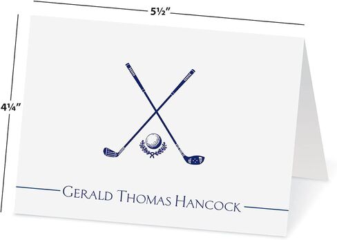 Golf Personalized Note Cards - 24 Cards with White Envelopes, 4¼ x 5½ Inch Size, Blank Stationery, Add Names or Text, For Thank You Notes, Invitations, & Announcements in Saudi Arabia
