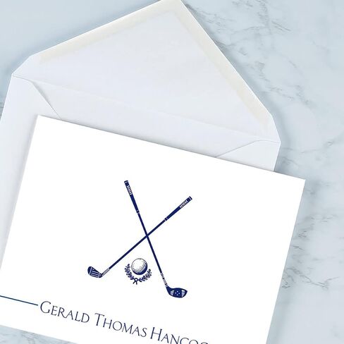 Golf Personalized Note Cards - 24 Cards with White Envelopes, 4¼ x 5½ Inch Size, Blank Stationery, Add Names or Text, For Thank You Notes, Invitations, & Announcements in Saudi Arabia