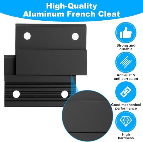 10 Pairs French Cleat Hanger, 2'' Interlocking Aluminum Z Clips Heavy Duty, Wall Mount French Cleat Picture Hanger for Hanging Mirrors Picture Frames Whiteboards Panels Shelves Headboards Art Fram (Bl in Kuwait