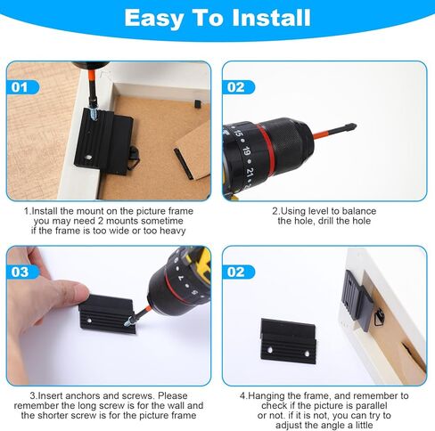 10 Pairs French Cleat Hanger, 2'' Interlocking Aluminum Z Clips Heavy Duty, Wall Mount French Cleat Picture Hanger for Hanging Mirrors Picture Frames Whiteboards Panels Shelves Headboards Art Fram (Bl in Kuwait