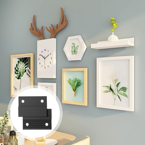 10 Pairs French Cleat Hanger, 2'' Interlocking Aluminum Z Clips Heavy Duty, Wall Mount French Cleat Picture Hanger for Hanging Mirrors Picture Frames Whiteboards Panels Shelves Headboards Art Fram (Bl in Kuwait