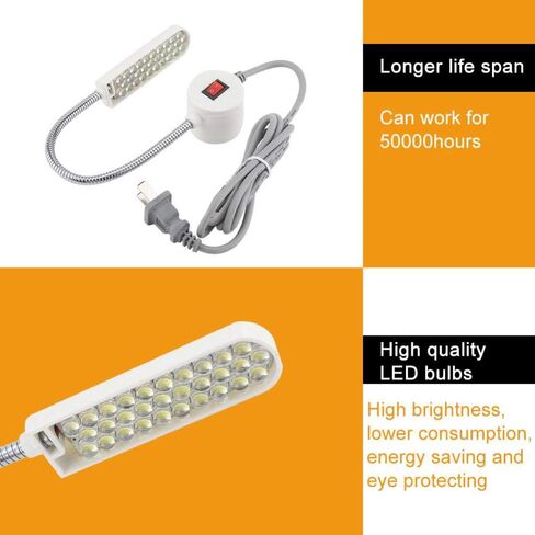 FDIT 30LED 2W Machine Machine Light مصباح عمل مع قاعدة مغناطيسية لضوء النهار مصباح مصباح مصباح مصباح مصباح مصباح متعدد الوظائف (US-Plug) in Saudi Arabia