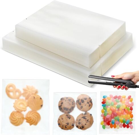 yexiya 200 pcs أكياس ستم الكعك الساخن غير اللامعة السيلوفان مسطح أكياس ملفات تعريف الارتباط مع أحجام 4 "× 6" ، 5 "× 7" لمخبز معالجة الحلوى حلوى الحلوى in Saudi Arabia