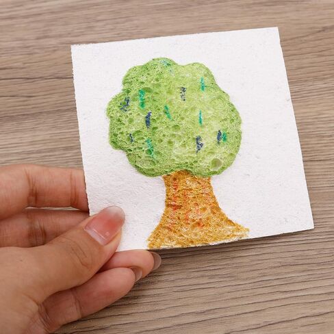 lasuroa 20pcs Magic Foam Texture Paper, Square and Flower Shape Wood Pulp Cotton White Foam Texture Painting Paper for Crafts Artwork 3D Effect Painting in Saudi Arabia