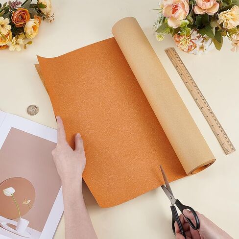 BENECREAT 15.9x59inch Self-Adhesive Leather Stiffener Roll, Leather Bag Liner Craft Supplies for Bag Handmaking, Bonded Sheet for Handbag Reinforcement, Dark Orange, 1mm Thick in Saudi Arabia