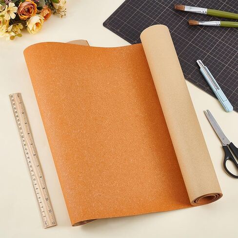 BENECREAT 15.9x59inch Self-Adhesive Leather Stiffener Roll, Leather Bag Liner Craft Supplies for Bag Handmaking, Bonded Sheet for Handbag Reinforcement, Dark Orange, 1mm Thick in Saudi Arabia