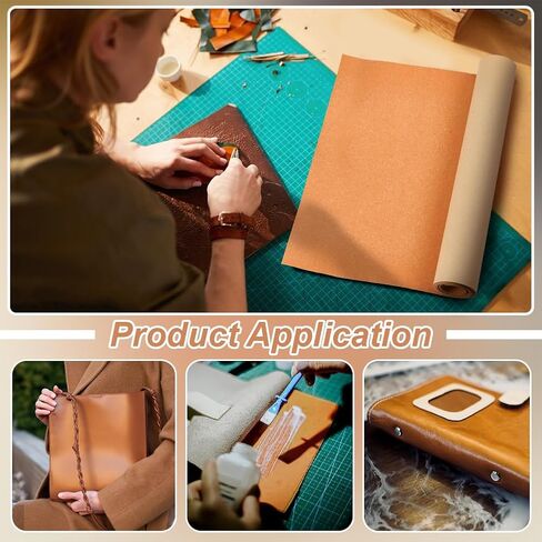 BENECREAT 15.9x59inch Self-Adhesive Leather Stiffener Roll, Leather Bag Liner Craft Supplies for Bag Handmaking, Bonded Sheet for Handbag Reinforcement, Dark Orange, 1mm Thick in Saudi Arabia